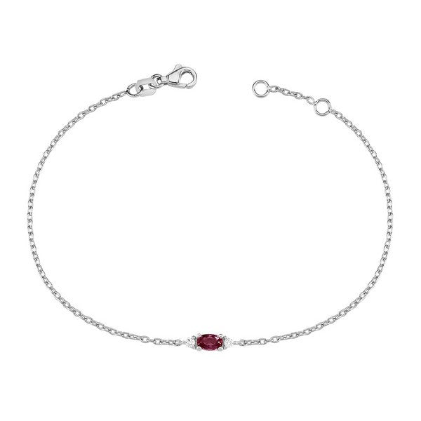 Petit armbånd i 14 kt hvidguld med rubin og diamanter fra Nuran